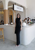 High Neck Sleeves Long Body-con Dress